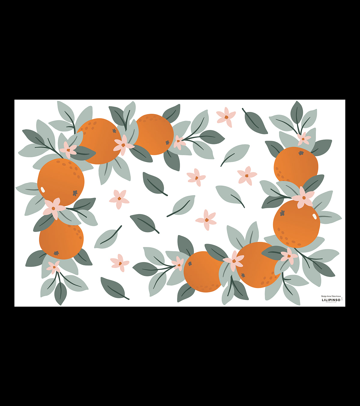 LOUISE - Wall decals murals - Oranges and foliage