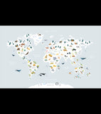 LIVING EARTH - Panoramic wallpaper - Animal world map