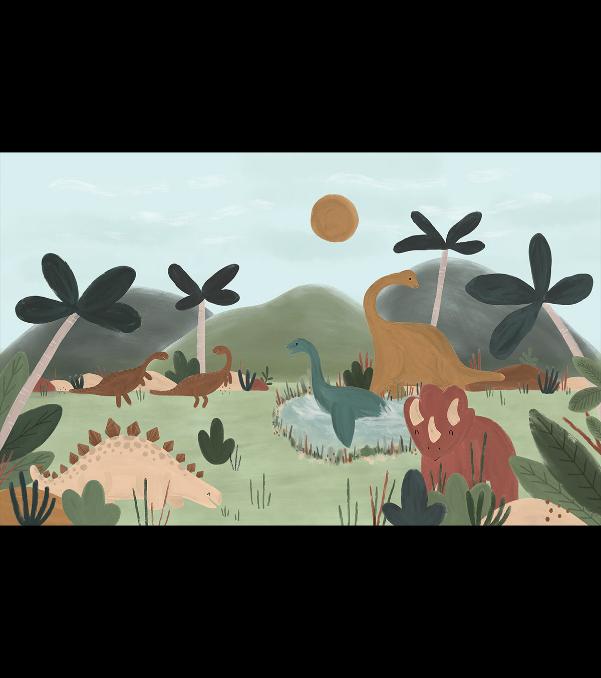 SUNNY - Panoramic wallpaper - Cool dinosaurs