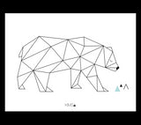 ORIGAMI - Children's poster - Bear (geometric)