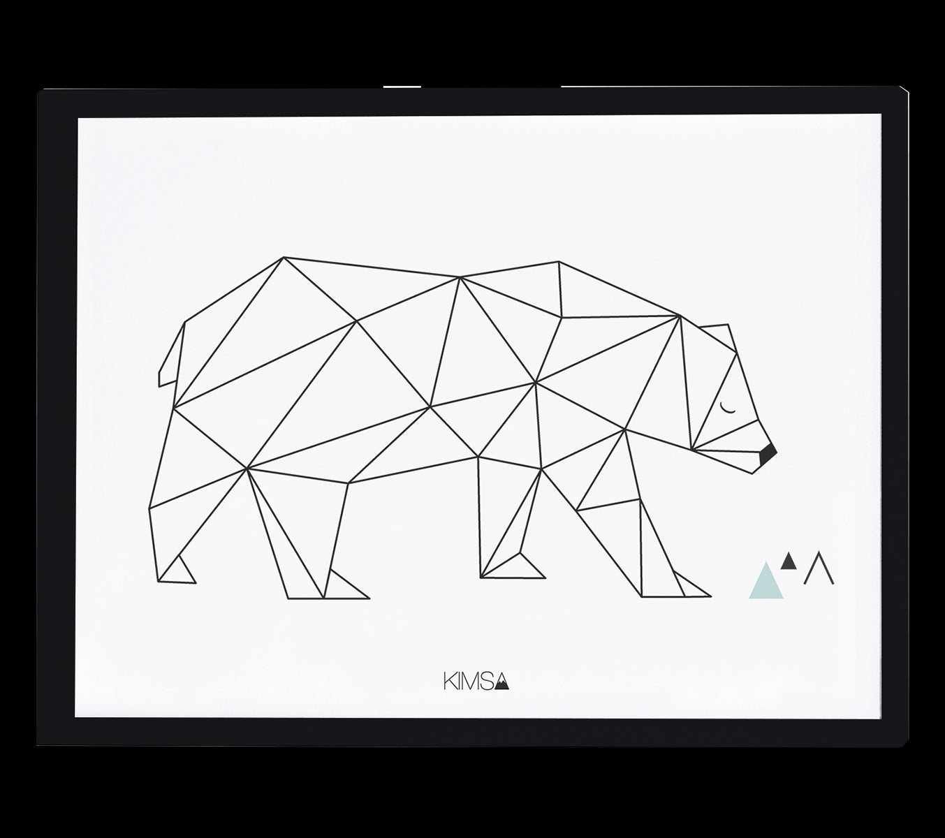 ORIGAMI - Children's poster - Bear (geometric)