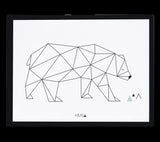 ORIGAMI - Children's poster - Bear (geometric)