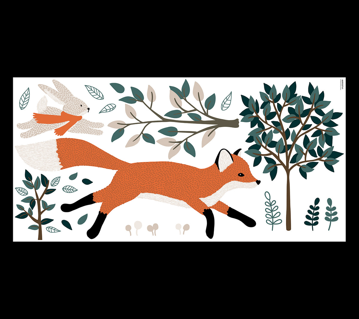M. FOX - Wall decals murals - Forest, fox and rabbit