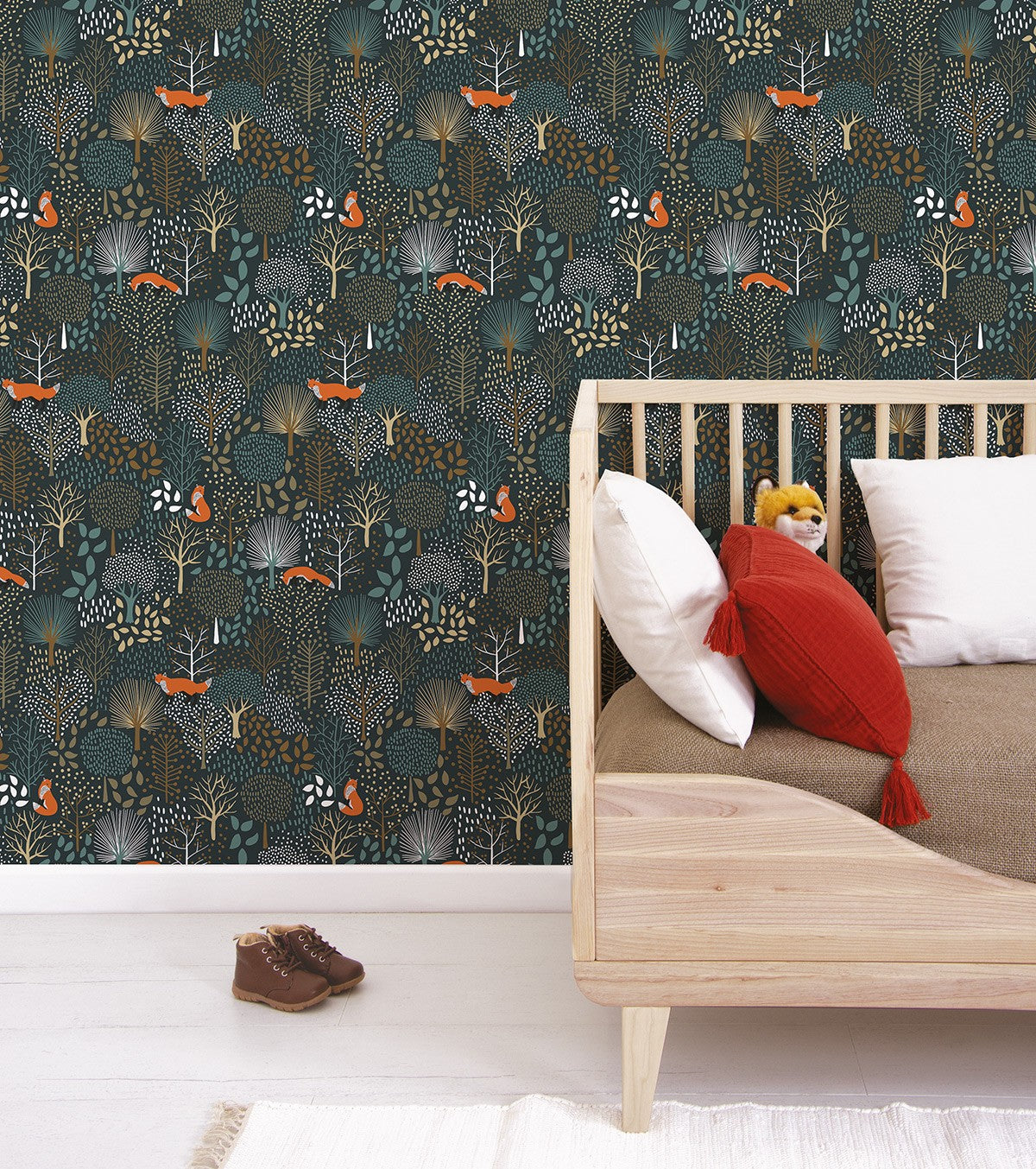 M. FOX - Children's wallpaper - Forest and fox motifs