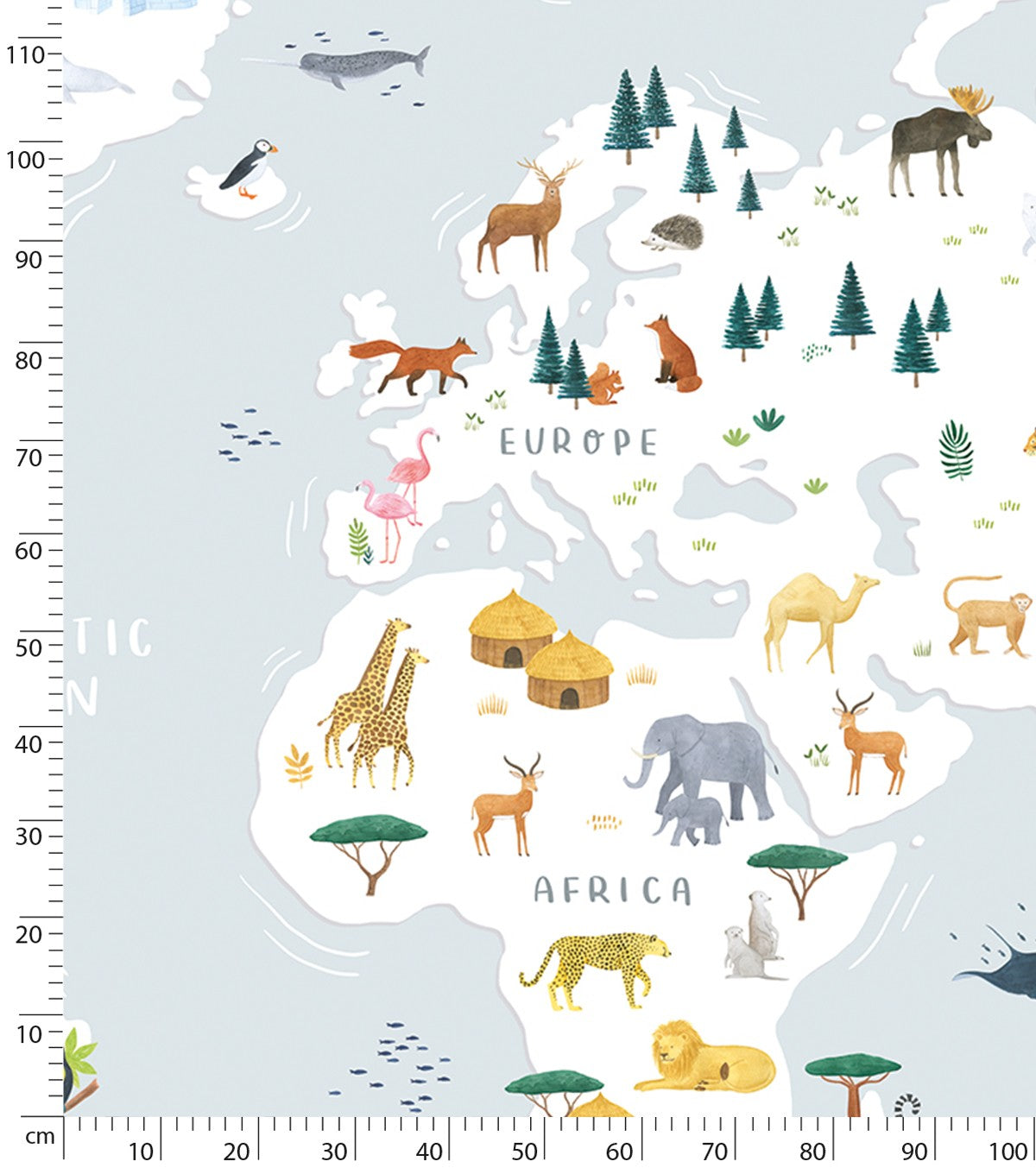 LIVING EARTH - Panoramic wallpaper - Animal world map