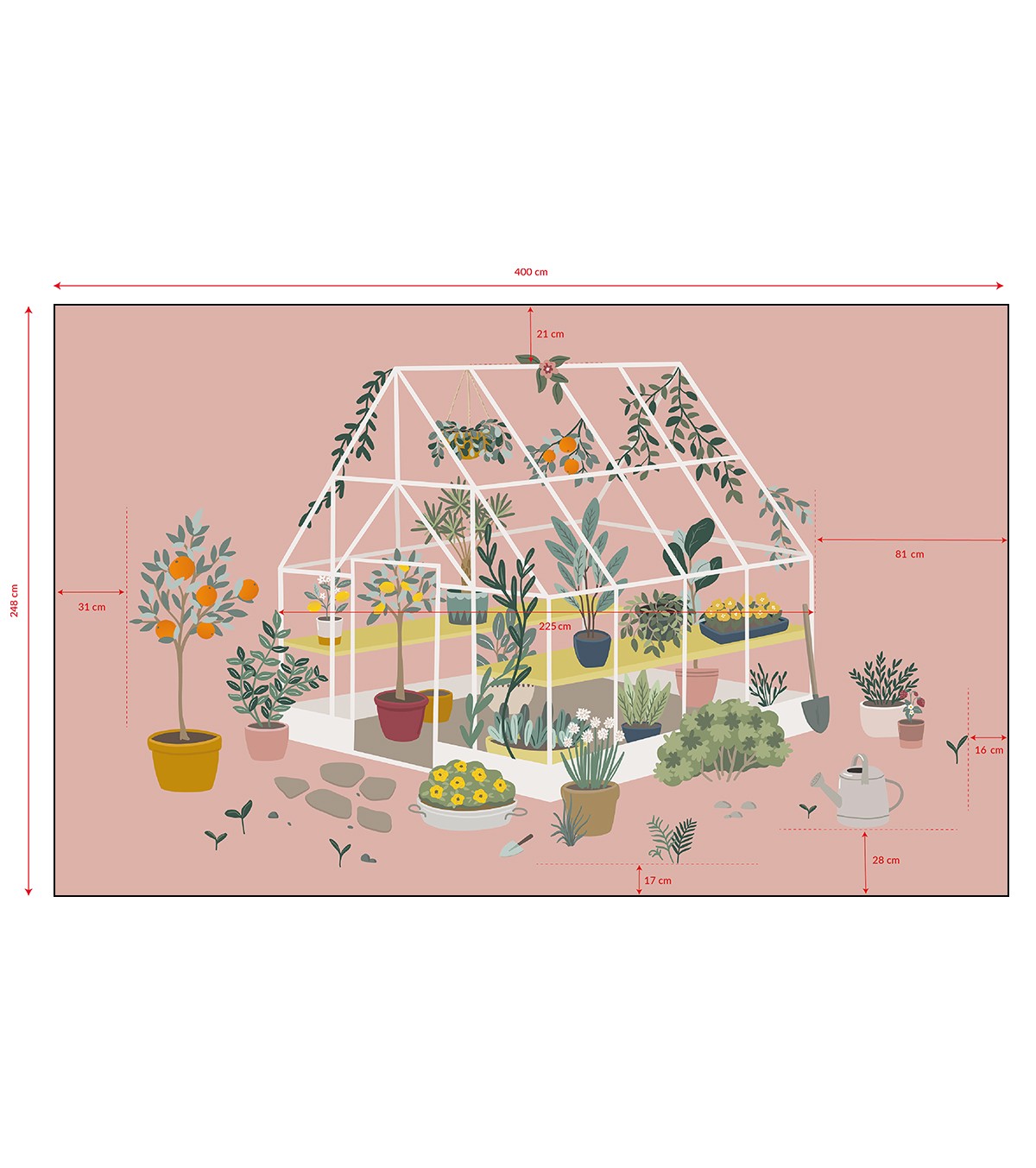 LOUISE - Panoramic wallpaper - The greenhouse, orangery