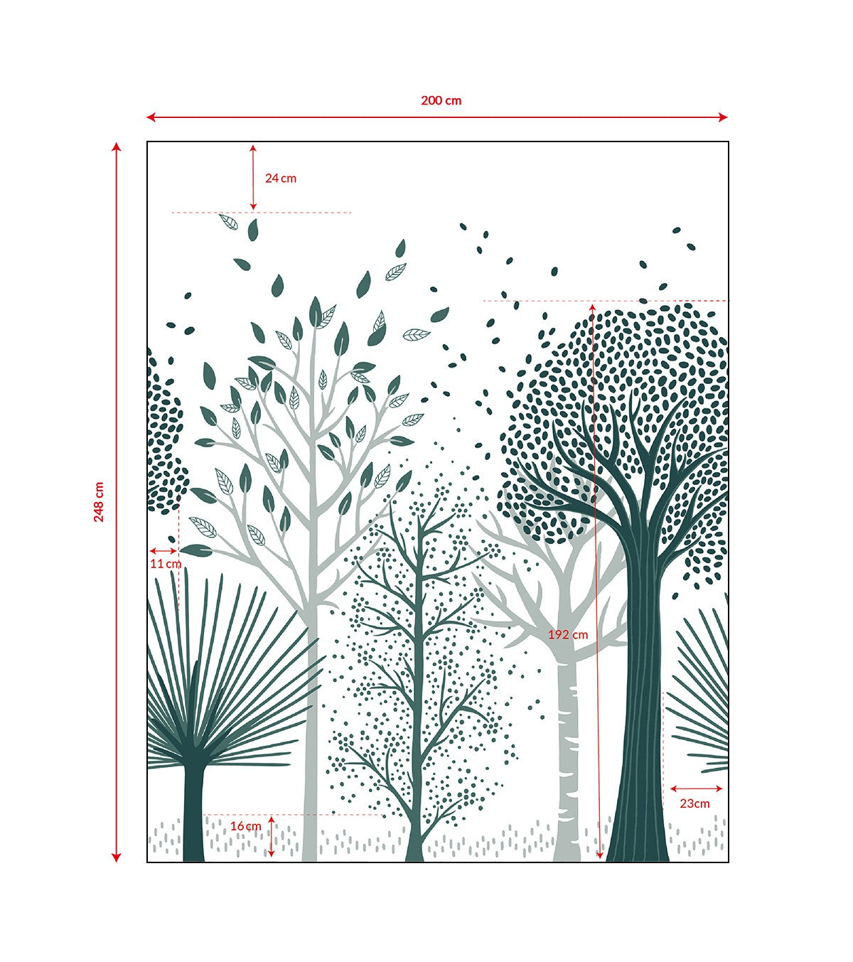 M. FOX - Panoramic wallpaper - Blue trees