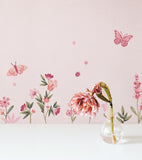 MAGENTA - Wall decals murals - Flowers and butterflies
