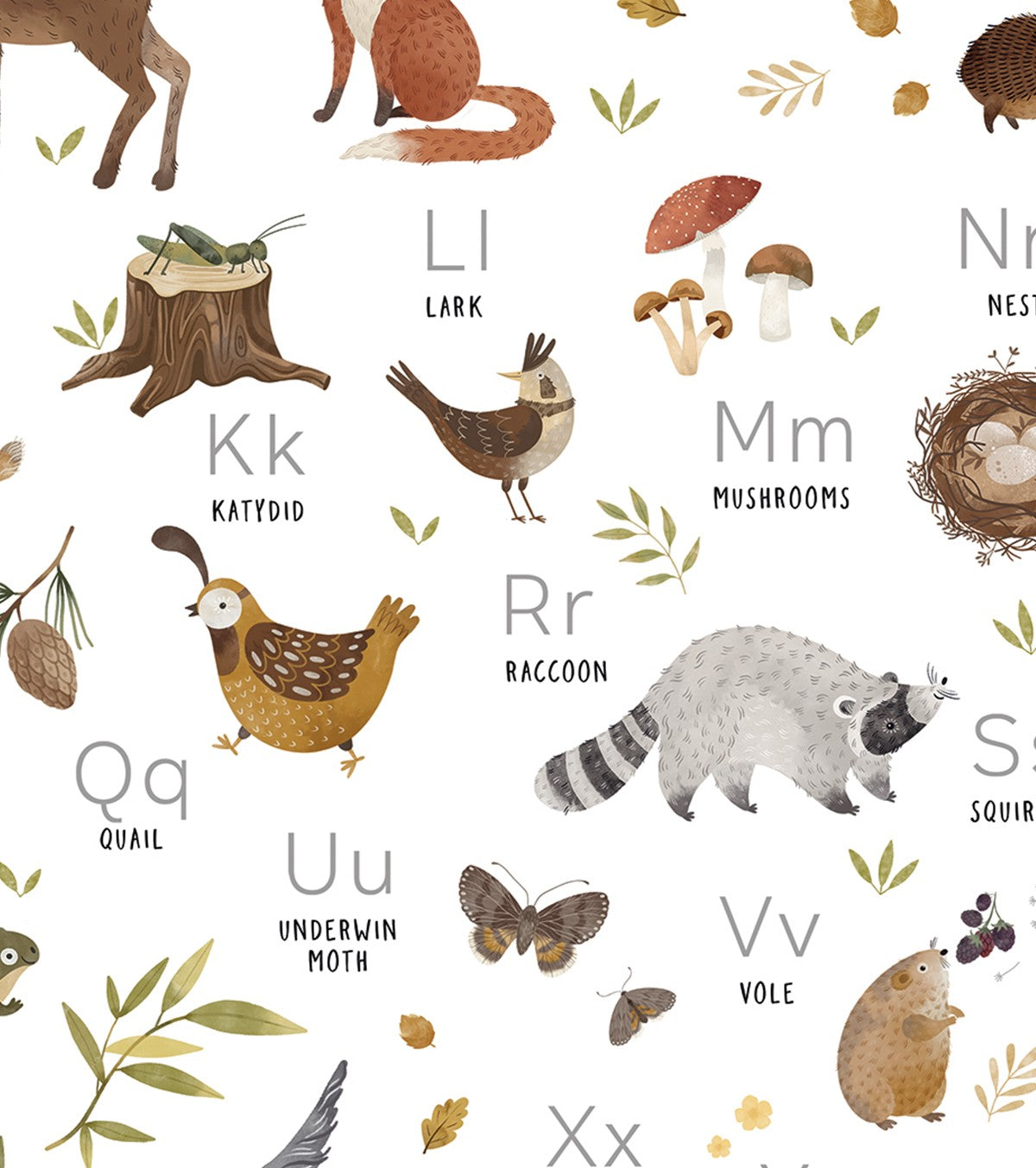 NORWOOD - Children's poster - Woodland animals ABC