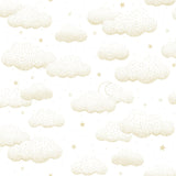 PAPIER PEINT (50CMX10M) - MOTIF NUAGES, COLORIS OR