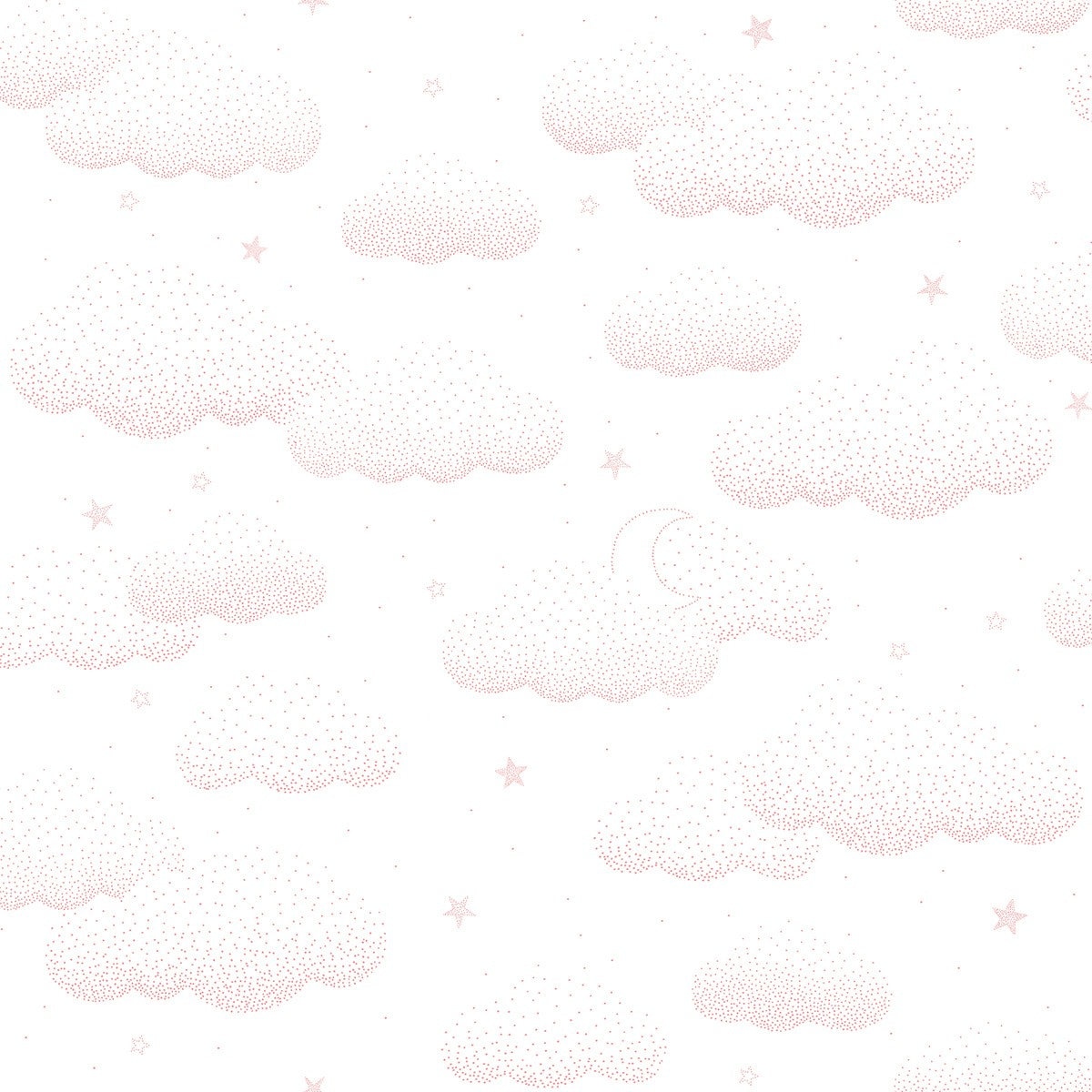 PAPIER PEINT (50CMX10M) - MOTIF NUAGES, COLORIS ROSE