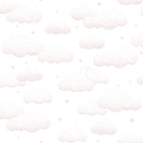 PAPIER PEINT (50CMX10M) - MOTIF NUAGES, COLORIS ROSE