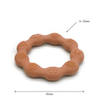 Set of 2 silicone teething rings - terracotta/sand