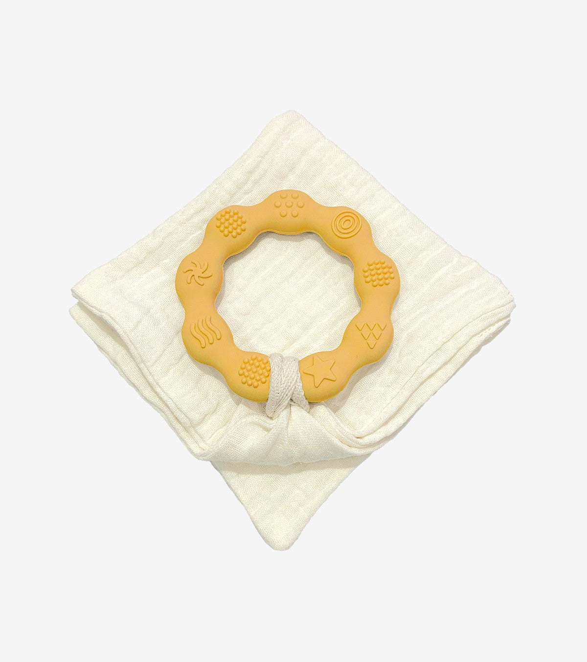 Mustard teething ring with diaper