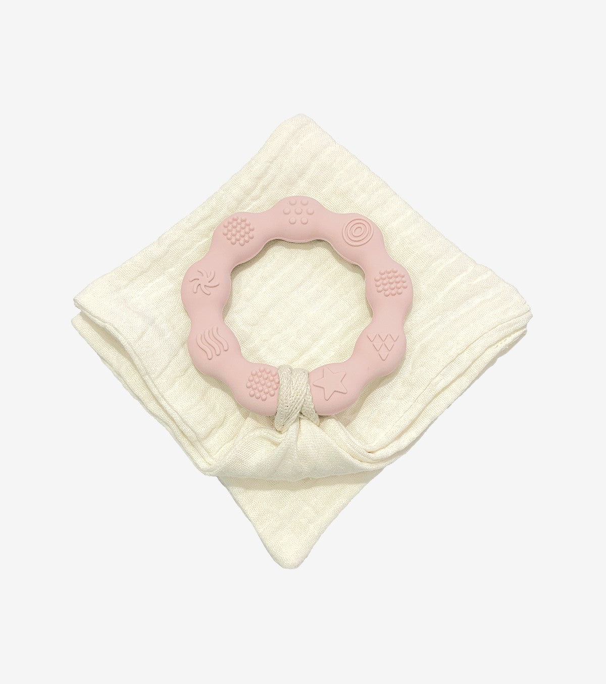 Pink teething ring and diaper