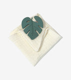 Green leaf teething ring with diaper